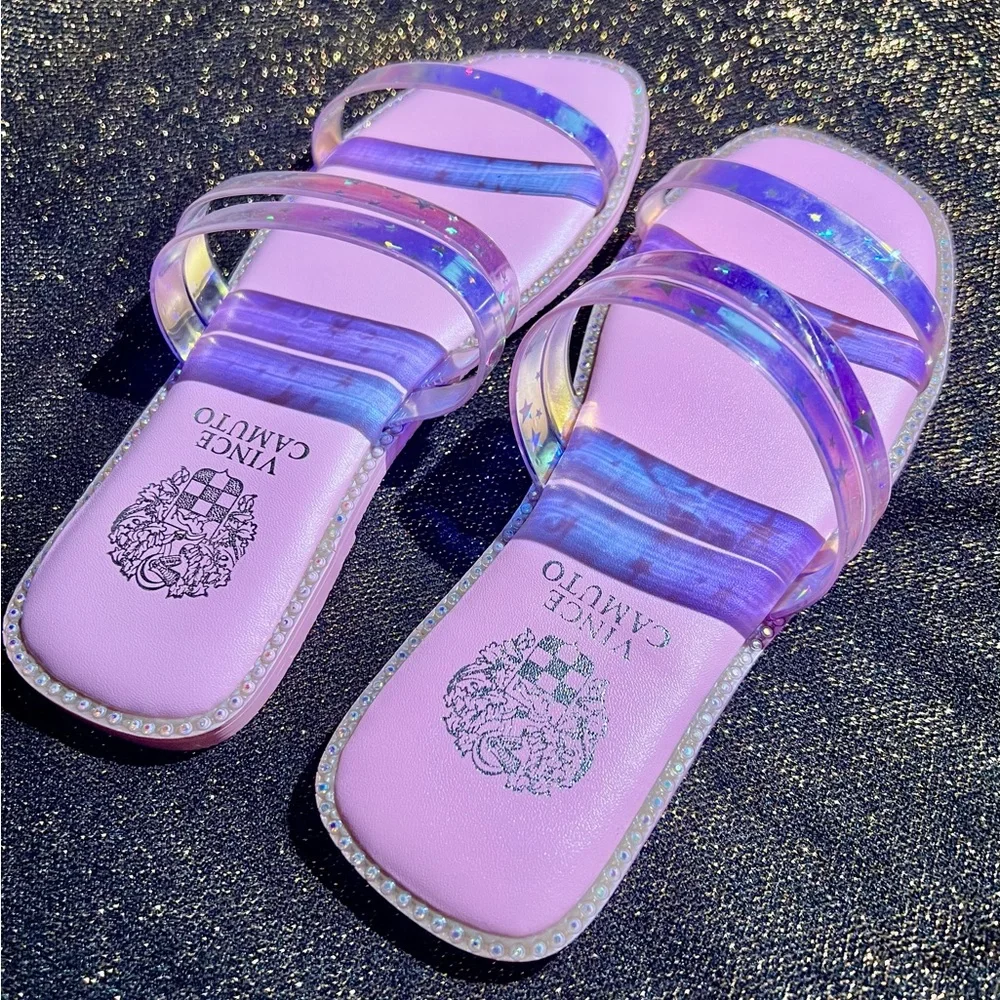 Vince Camuto Jelly Sandals - Girls Size 1 - Pastel Pink/Purple - New without Box